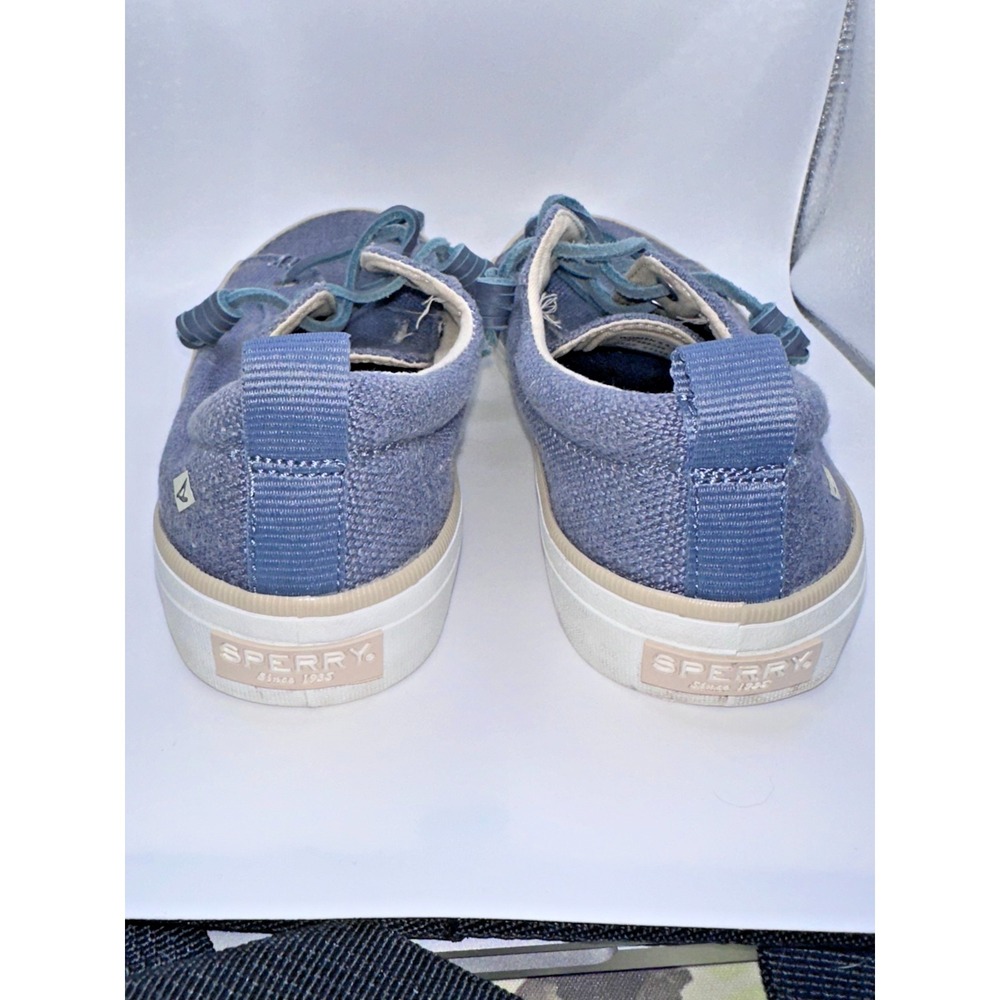 Sperry Crest Vibes Blue Twill Slip-On Sneakers Denim Size 6.5 Top Siders Shoes - Picture 3 of 7